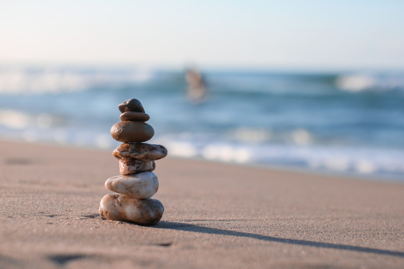 stone balance on the beach