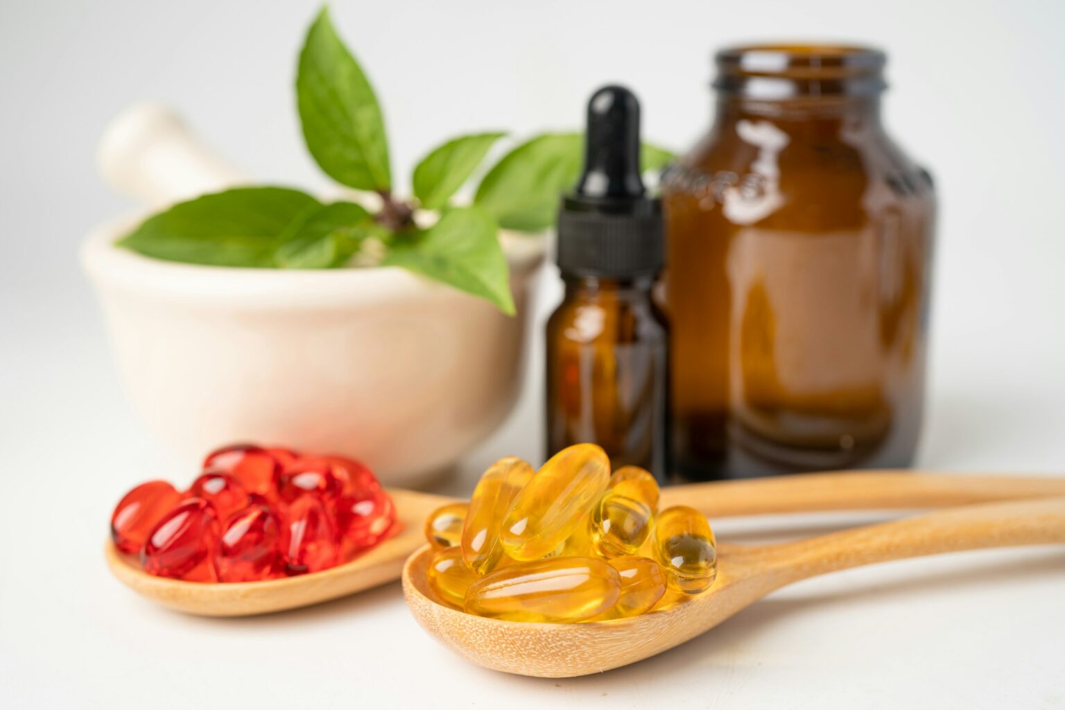 Alternative medicine herbal organic capsule with vitamin E omega 3 fish oil, mineral, drug